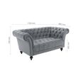 Chester Grey Velvet Fabric 2 Seater Sofa