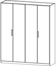 Rauch Essensa 181cm Basalt Glass 4 Door Wardrobe - Oak Carcase
