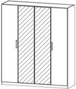Rauch Essensa 181cm White 4 Door Mirror Wardrob