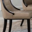 Paris Taupe Leather Dining Chair with Brown Legs