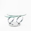 Circles Swivel Glass Top Round Coffee Table