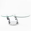 Circles Swivel Glass Top Round Coffee Table