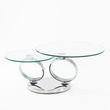 Circles Swivel Glass Top Round Coffee Table