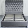 Ellis Grey Velvet Fabric 5ft King Size Bed