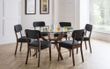 Chelsea Glass and Walnut 6 Seater Round Dining Table