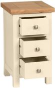 Lundy Ivory Painted 3 Drawer Compact Bedside Cabinet