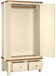 Lundy Ivory Painted 2 Door 2 Drawer Double Wardrobe