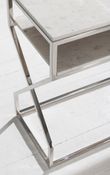 Clearance - Crossroad Marble Console Table, White Top with Stainless Steel Chrome Frame - Brand New Item