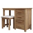 Mobel Oak Single Pedestal Dressing Table and Stool