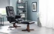 Malmo Black Faux Leather Recliner Chair with Footstool