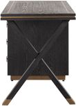 Hunter Black Oak 3 Drawer Desk with Gold Trim
