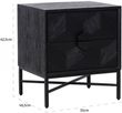 Blax Black Geometric Cube 2 Drawer Bedside Cabinet