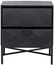 Blax Black Geometric Cube 2 Drawer Bedside Cabinet