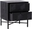 Blax Black Geometric Cube 2 Drawer Bedside Cabinet