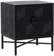 Blax Black Geometric Cube 2 Drawer Bedside Cabinet