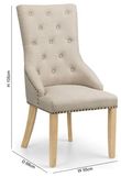 2 x Loire Oatmeal Fabric Dining Chair