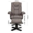 Malmo Grey Fabric Swivel Recliner Chair with Footstool