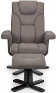 Malmo Grey Fabric Swivel Recliner Chair with Footstool