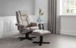 Malmo Grey Fabric Swivel Recliner Chair with Footstool