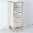 Casablanca Mirrored Gold Trim 5 Drawer Narrow Chest