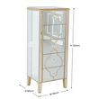 Casablanca Mirrored Gold Trim 5 Drawer Narrow Chest