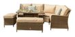 Maze Winchester Natural Rattan Fire Pit Table Corner Garden Dining Sofa Set