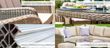 Maze Winchester Natural Rattan Fire Pit Table Corner Garden Dining Sofa Set