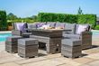 Maze Victoria Grey Rattan Rising Table Corner Garden Dining Set