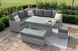 Maze Ascot Grey Rattan Rising Table Corner Garden Dining Set