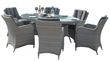 Maze Ascot Grey Rattan 6 Seater Lazy Susan Oval Garden Dining Set