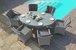 Maze Ascot Grey Rattan 6 Seater Lazy Susan Oval Garden Dining Set