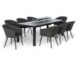 Maze Ambition Charcoal 8 Seater Fire Pit Table Garden Dining Set