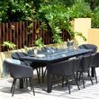 Maze Ambition Charcoal 8 Seater Fire Pit Table Garden Dining Set