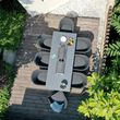 Maze Ambition Charcoal 8 Seater Fire Pit Table Garden Dining Set