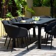 Maze Ambition Charcoal 8 Seater Fire Pit Table Garden Dining Set