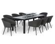 Maze Ambition Charcoal 8 Seater Fire Pit Table Garden Dining Set