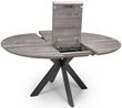 Manhattan Grey 4-6 Seater Oval Extending Dining Table with Black Spider Legs Base