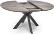 Manhattan Grey 4-6 Seater Oval Extending Dining Table with Black Spider Legs Base