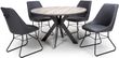 Manhattan Grey 4-6 Seater Oval Extending Dining Table with Black Spider Legs Base