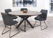 Manhattan Grey 4-6 Seater Oval Extending Dining Table with Black Spider Legs Base