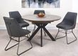 Manhattan Grey 4-6 Seater Oval Extending Dining Table with Black Spider Legs Base