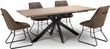 Manhattan Walnut 6-8 Seater Extending Dining Table with Black Spider Legs Base