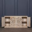 Ornate Mango Wood Carved 4 Door Large Sideboard - 190cm