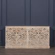 Ornate Mango Wood Carved 4 Door Large Sideboard - 190cm