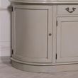Grey Mahogany Curved Display Cabinet
