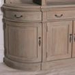 White Cedar Wood Extra Large Curved Display Cabinet with Ladder