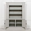 Grey Mahagony Carved Display Cabinet