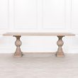 Rustic Mango Wood 10 Seater Double Pedestal Dining Table - 240cm