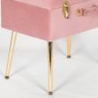 Pink Velvet Suitcase Stool with Gold Legs