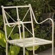 2 x Distressed Cream Metal Garden Chair